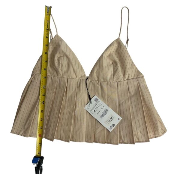 ZARA Pleated Spaghetti straps Top, Size SMALL - Picture 5 of 11